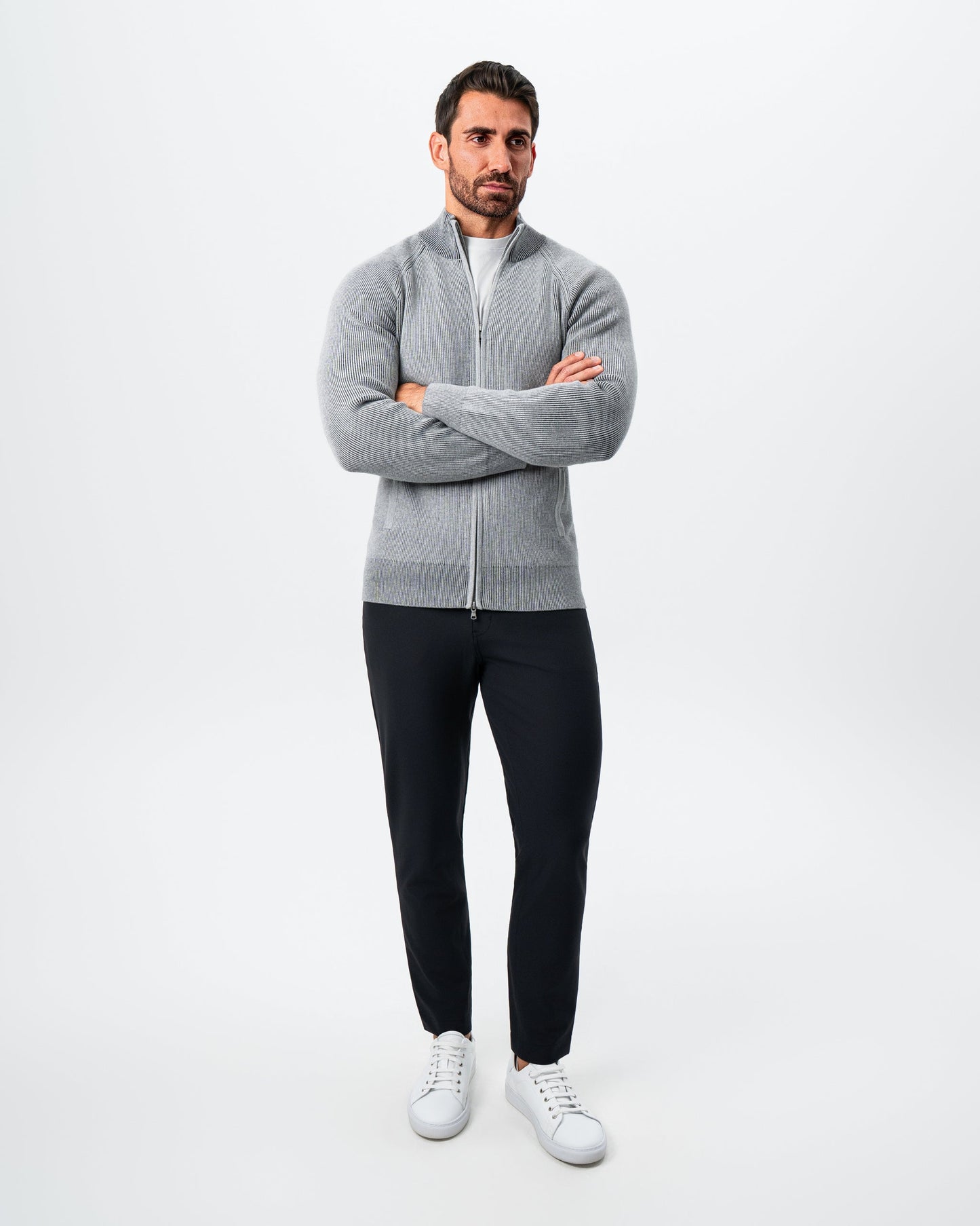 Mid-Weight Sweater Bomber - Grey