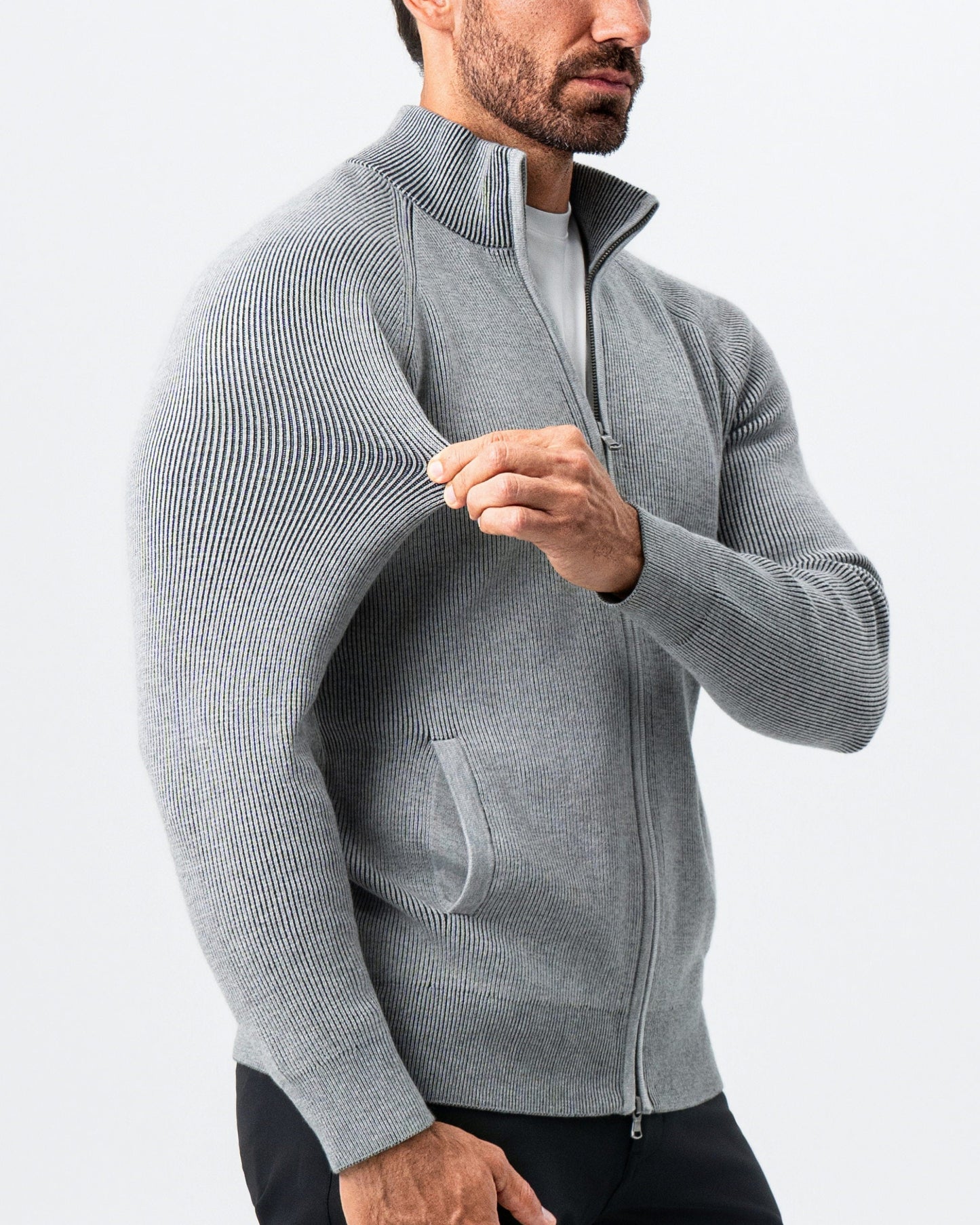 Mid-Weight Sweater Bomber - Grey