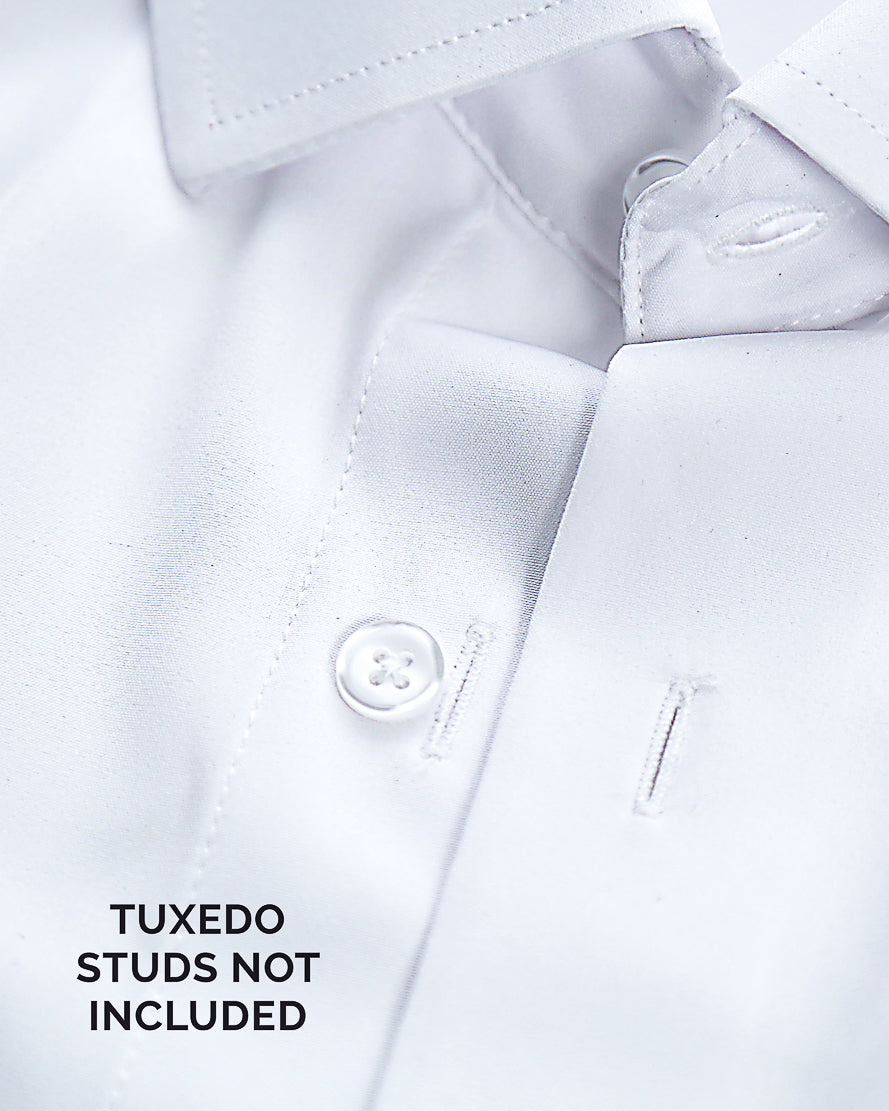 The Solid White Tuxedo Shirt - Classic Fit