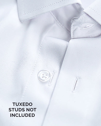 The Solid White Tuxedo Shirt - Classic Fit