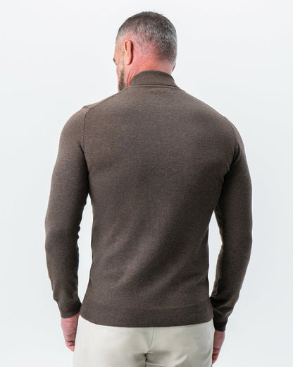 Mid-Weight Wool Turtleneck - Brown